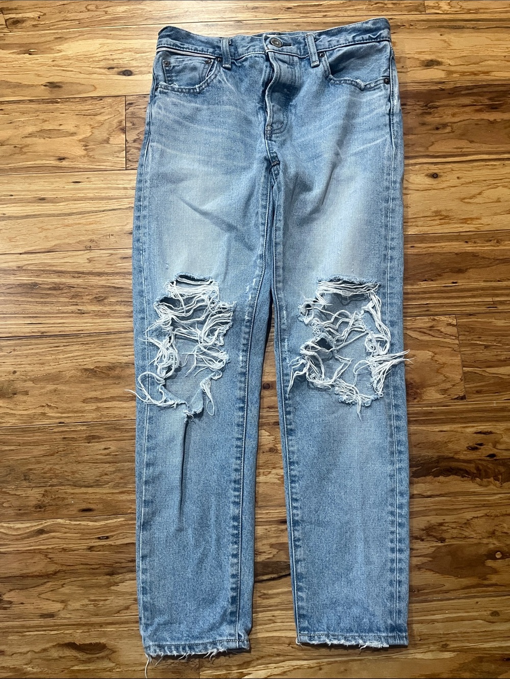 Moussy Vintage Womens Howa Jeans Ankle Distressed Blue Size 27 Japan